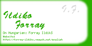 ildiko forray business card